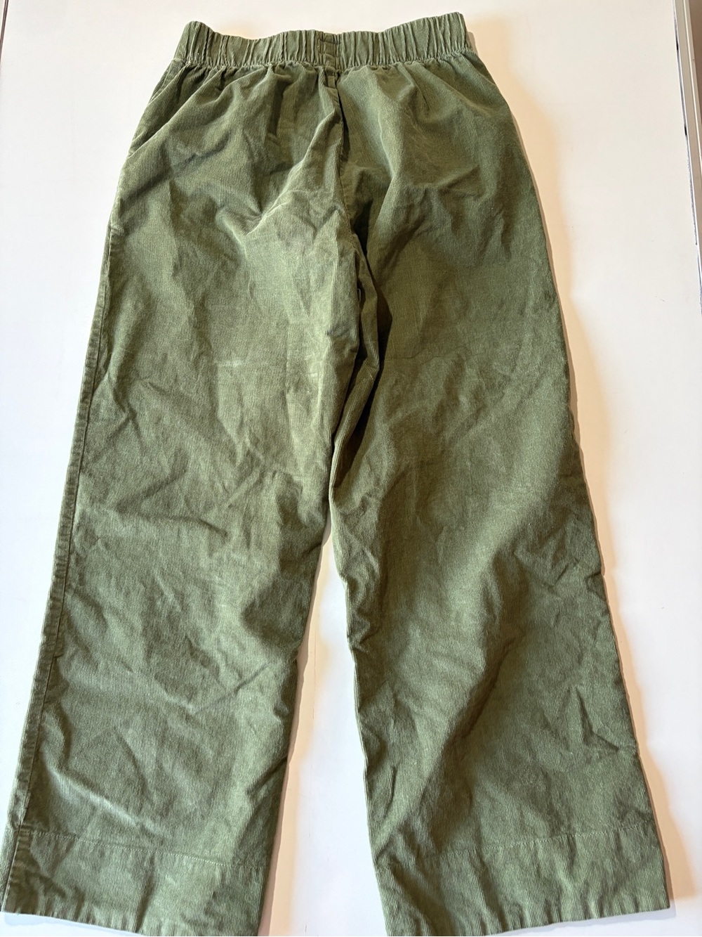 Pact wide leg corduroy green crop ankle pants trousers women’s medium 27” inseam - Picture 7 of 8